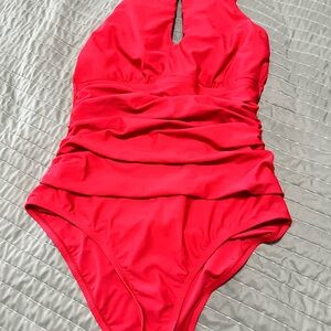 Vibrant Red  One Piece Swimsuit